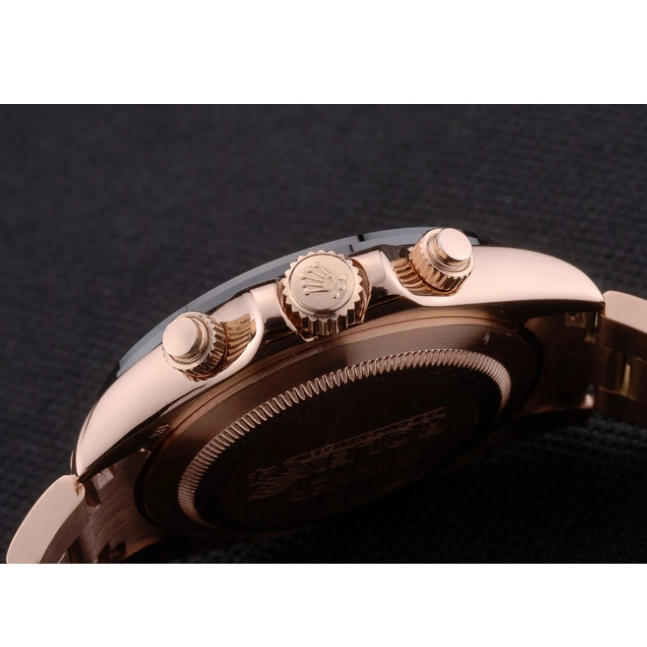 Aaa replica Gold Dial Rose Tachymeter Strap Daytona Rolex Plated Gold Rose Ion 80244 0629
